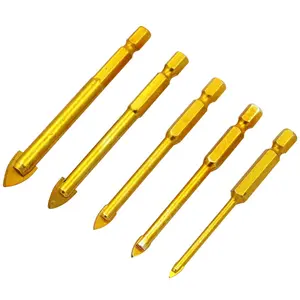 Mũi Khoan Thủy Tinh Dụng Cụ Cắt Gạch Men 1/4 "Brocas Para Azulejos Dụng Cụ Khoan Sứ Dụng Cụ Mở Lỗ Mũi Khoan Bê Tông Thủy Tinh