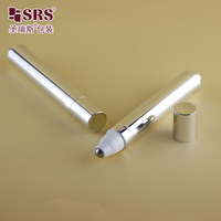 Flacon à bille massante sous vide 15 ml en argent brillant de qualité supérieure pour sérum contour des yeux