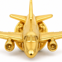 Mini Avion Stéréoscopique Personnalisé en Métal - Ornement Décoratif de Collection pour Passionnés d'Aviation, Plaqué Émail, Cadeau de Mariage OEM