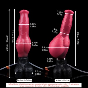 Doberman Pinscher Squirt Inflatable Dog Knot Penis Ejaculation Dildo Fantasy Monster G-Spot Orgasm Masturbator Sex Toy Wholesale - Product Image 3