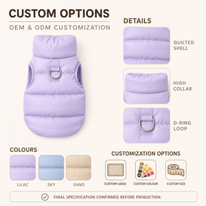 Gilet rembourré en duvet uni pour chien, vêtements d'hiver pour animaux de compagnie, style décontracté simple - Product Image 2