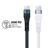 Câble de charge 6A à courant élevé, câble de charge rapide pour batterie externe, puce intelligente TPE liquide, 3 interfaces Type-C/Micro, durable