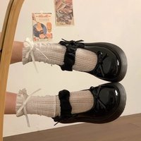 Chaussures Mary Jane légères en PU avec nœud papillon, style japonais J-K, à semelle épaisse, pour femme, nouvelle collection printemps 2026