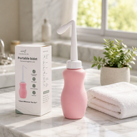 Bidet portable manuel personnalisable 500ml/300ml pour voyage, pulvérisateur de bouteille de toilette pour soins de bébé et maman, rose, bidet portable à main