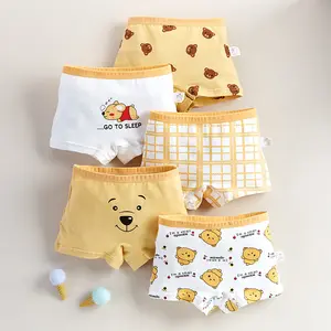 95% Katoen Schattig Meisje Cartoon Design Kids Ondergoed Ademende Comfortabele Meisje Boxers Voor Groothandel