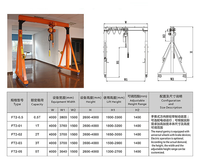 1 tonne 3 tonnes 5t mini grue mobile d'atelier portable petit portique prix