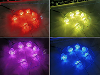 Cabochon à LED à point solide préprogrammé, corps de lampe en plastique IP65 E14 de couleur unique pour parcs à thème et champs de foire