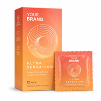 Caja de Embalaje para Condones Portátil e Impermeable Personalizada con Relieve Brillante, Etiqueta Privada, Caja de Papel Ultrafina e Impresión de Logotipo