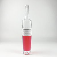 Élégant 375ml 700ml 750ml Super Flint Gum Vodka Whisky Liqueur Cylindrique Forme Longues Bouteilles en Verre avec Bouchon
