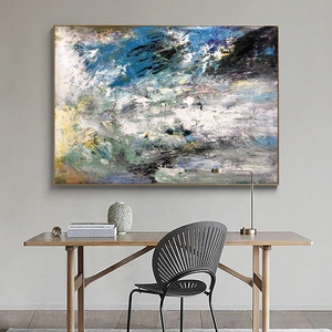 Formato personalizzato di Arte Astratta <span class=keywords><strong>Tessuto</strong></span> della Tela di Canapa Dipinta A Mano Pura Pittura A Olio Della Parete per Living Room Decor - Product Image 2