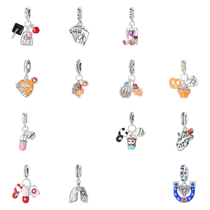 Colgante de Plata 925 de Lujo con Circonita para Niñas y Mujeres, Diseño Novedoso de Alta Calidad, Pulsera DIY, Joyería Original de Moda - Product Image 1