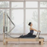 Appareil de fitness réglable Cadillac Trapeze en bois, Reformer Pilates, Demi-tourneuse pour studio de yoga ou de rééducation