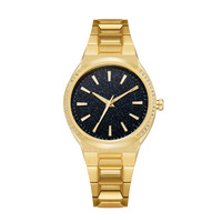 Montre à quartz pour femmes en acier inoxydable avec étoile et diamants écrasés luxe lumineux mode senior