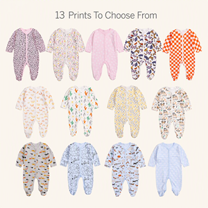 Pijama de una pieza con estampado floral para bebé, 100% algodón, manga larga, para recién nacida, con pies cubiertos, de 0 a 12 meses - Product Image 4
