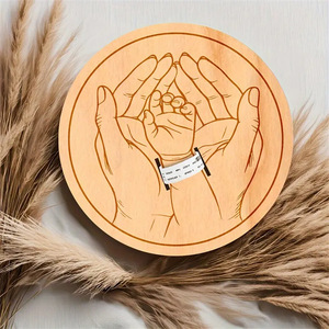 Porta Braccialetto Ricordo in Legno per Neonato, da Incidere, per <span class=keywords><strong>Nascita</strong></span> in Ospedale, Segnaposto di Compleanno Fai da Te - Product Image 5