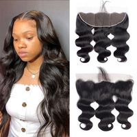 Vente en Gros de Frontal en Dentelle HD Transparente Vierge de Vison 13x6, Closure de Cheveux 100% Humains