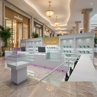 Comptoirs d'exposition modernes personnalisés en contreplaqué avec éclairage LED pour magasins de tabac et dispensaires, vitrine d'exposition de tabac
