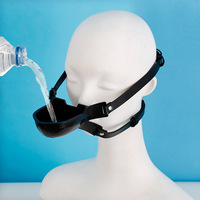 BDSM Cage de chasteté masculine avec entonnoir buccal pour urinoir, pour l'entrée d'eau et d'urine, avec plug, pour couples, pour le plaisir buccal et l'irrigation, Femdom, Esclave, avec fonction de gouttement