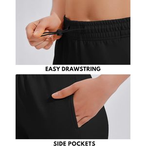FOXA Short de sport pour femme, taille élastique de 3 pouces, short de sport confortable avec poches, vêtements de sport décontractés - Product Image 2