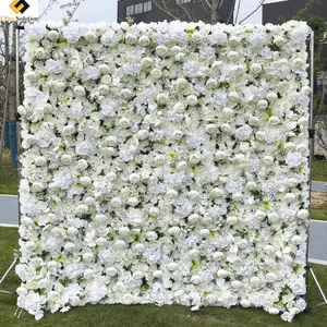 Cina all'ingrosso artificiale falso rosa vite fiori artificiali sfondo della parete cestini appesi arco di nozze giardino sfondo Decor