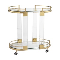 Chariot de rangement transparent en acrylique personnalisé, chariot de rangement transparent avancé en acrylique, chariot de rangement à 2 niveaux – Offre Spéciale