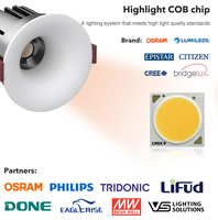 Prix d'usine 2026 9W 65mm IP20 Spot encastré rond SKD anti-éblouissement Mini Plafonnier LED 9W