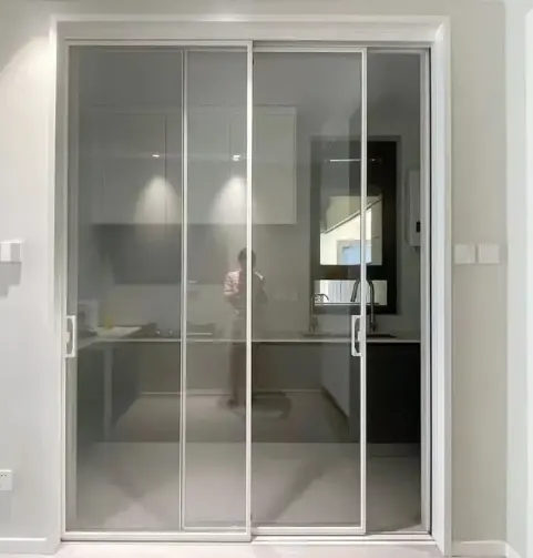 Marco de perfil Upvc personalizado Exterior vidrio doble PVC diseño gráfico puertas de vidrio corredizas modernas puertas corredizas UPVC para el hogar
