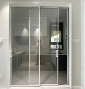 Cadre profilé Upvc personnalisé Design graphique PVC double verre extérieur Portes coulissantes en verre modernes Portes coulissantes UPVC pour la maison