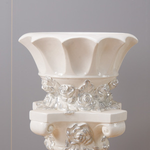 <strong>Tall</strong> Vase Indoor <strong>Outdoor</strong> Planter Fiberglass Flower <strong>Pot</strong> Round Stand Pillar Floor <strong>Plant</strong> <strong>Pots</strong> - Product Image 4