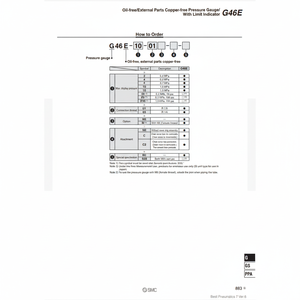 Medidor de presión sin aceite SMC Pneumatics, sin cobre, con servicio de cumplimiento de variante manual, a la venta - Product Image 1