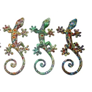 Personalizada decoración colgante de pared 3D decorativo <span class=keywords><strong>Barcelona</strong></span> <span class=keywords><strong>mosaico</strong></span> Gecko lagarto resina figurita personalizable 3D figura Gecko Lagarto - Product Image 1