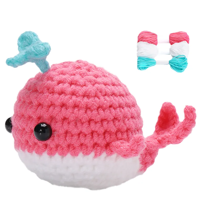 Tik tok vendita calda forniture crochet kit strumenti per cucire rosa uncinetto whale kit per maglieria crochet animali kit