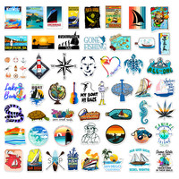 50 autocollants en vinyle imperméables, autocollants de dessin animé pour vélo, bouteilles d'eau, ordinateur portable, tasse de vélo, pack de 50 pour la navigation en mer