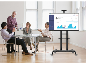 <span class=keywords><strong>Chariot</strong></span> TV mobile KALOC 180 avec rangement <span class=keywords><strong>pour</strong></span> lecteur DVD et routeur Wi-Fi, adapté aux téléviseurs de salle de conférence de 55 à 80 pouces, support TV mobile - Product Image 4