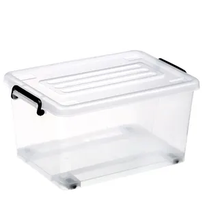 Многофункциональная 13 л Штабелируемая прозрачная пластиковая коробка для хранения на продажу