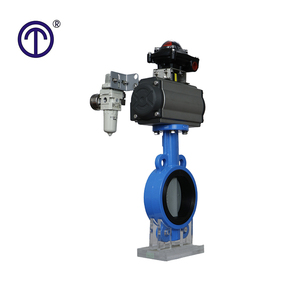 PTFE khí nén Thiết bị truyền động điều khiển Wafer loại Van bướm với thiết bị truyền động điện - Product Image 5