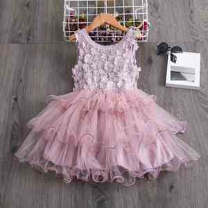 88637 Vestido de Princesa de Moda para Niñas, Verano 2022, Vestido de Encaje con Mangas Abullonadas para Bebés y Niñas, Ropa de Fiesta para Bebés - Product Image 6