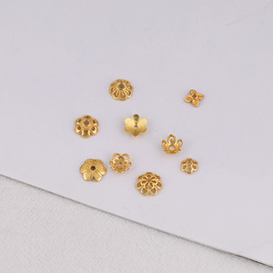 Separadores de cuentas de flor hueca chapados en oro para la fabricación de pulseras, accesorios de joyería de resina plástica 62002 - Product Image 3