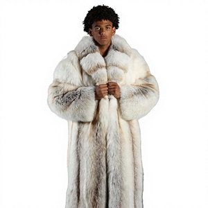 OEM Luxury <b>Men's</b> Customized Color Floral Fox Fur Standard Anti-Wrinkle Genuine Leather Waterproof Reversible Eco-Friendly Winter - Product Image 1