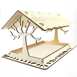 Katı ahşap <span class=keywords><strong>Birdhouse</strong></span> oyuncak çocuk DIY yaratıcı Graffiti <span class=keywords><strong>Birdhouse</strong></span> ahşap kuş yuva açık asılı halat kafes özelleştirilebilir - Product Image 3