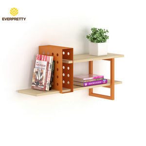 Étagère murale en bois à double niveau en métal, design ajouré, moderne et décorative, pour salon, mobilier d'hôtel - Product Image 2