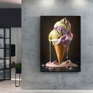 Dipinto su Tela HD di Cibo da Strada: Pizza, Hamburger, Hot Dog, Gelato, <span class=keywords><strong>Poster</strong></span> per Ristoranti e Decorazione <span class=keywords><strong>Cucina</strong></span> - Product Image 4