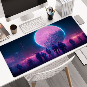 Custom Purple Art Work Design XXL Large <b>Gaming</b> Mousepad with Natural Rubber Base and Stitched Edges for Office Computer Laptop - Product Image 1