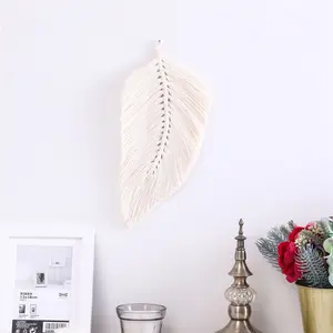 European Hot Sale Factory Price Hanging Decoration Leaves Handwoven Cotton Thread Wall Hanging Decoration