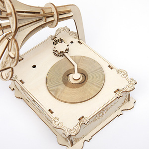 Wooden Music <b>Box</b> 3D <b>Puzzle</b> Laser Cut DIY Craft Rotating Home Decoration Gift - Product Image 3