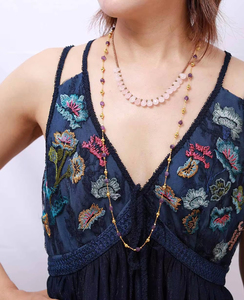 Collares de Moda de Fluorita en Forma de Lágrima de Piedra Natural al por Mayor, Joyería de Gargantilla para Equilibrio Energético - Product Image 6