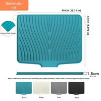 Tapis de drainage en silicone pour assiettes, avec ouverture de drainage, forme inclinée, simple, pour séchage de vaisselle et bols, avec isolation thermique