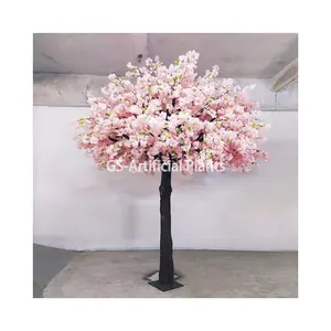 結婚式の装飾白いグラスファイバートランク人工桜の木