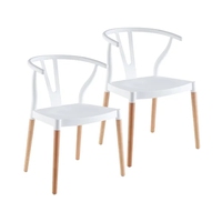 Accoudoir design de luxe cuisine en plastique turquoise chaise de salle à manger blanche chaises de jardin pieds en bois de hêtre mobilier d'extérieur
