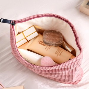 Corduroy Makeup Bag Custom Logo Multi Color Travel Cosmetic Storage Pouch Portable Skincare Wash Organizer <b>Purse</b> - Product Image 2